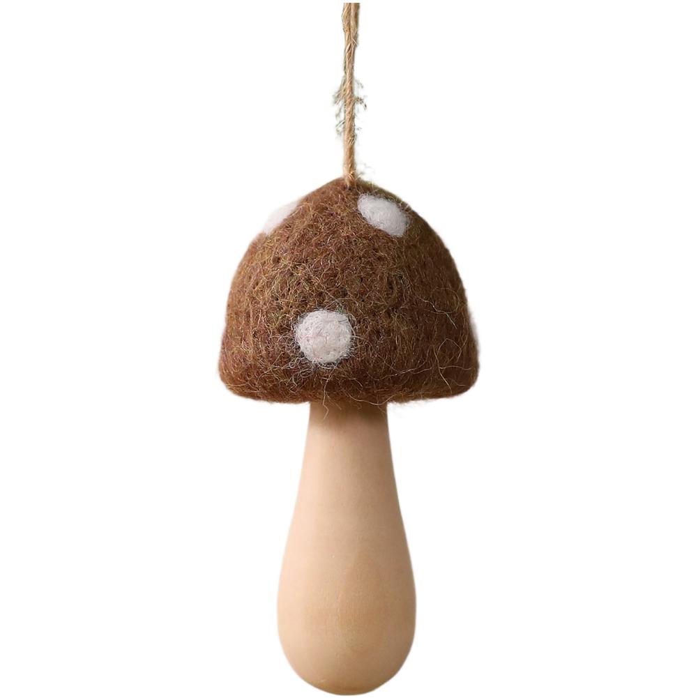 Enhancing Christmas Displays Christmas Pendant Mini Hanging Decor Mushroom Ornament Wool Felt Material Compact Size