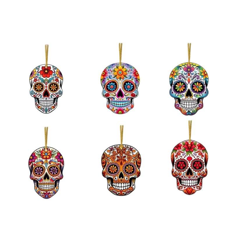 Mexico Day of the Dead Theme Party Hanging Decor Skull Banner Spiral Swirl Halloween Party Decoration Supplies