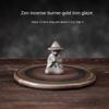 Japanese Gilding Iron Glaze Meditation Incense Coil Burner Agarwood Sandalwood Incense Bracket Incense Holder Sets Zen Decor