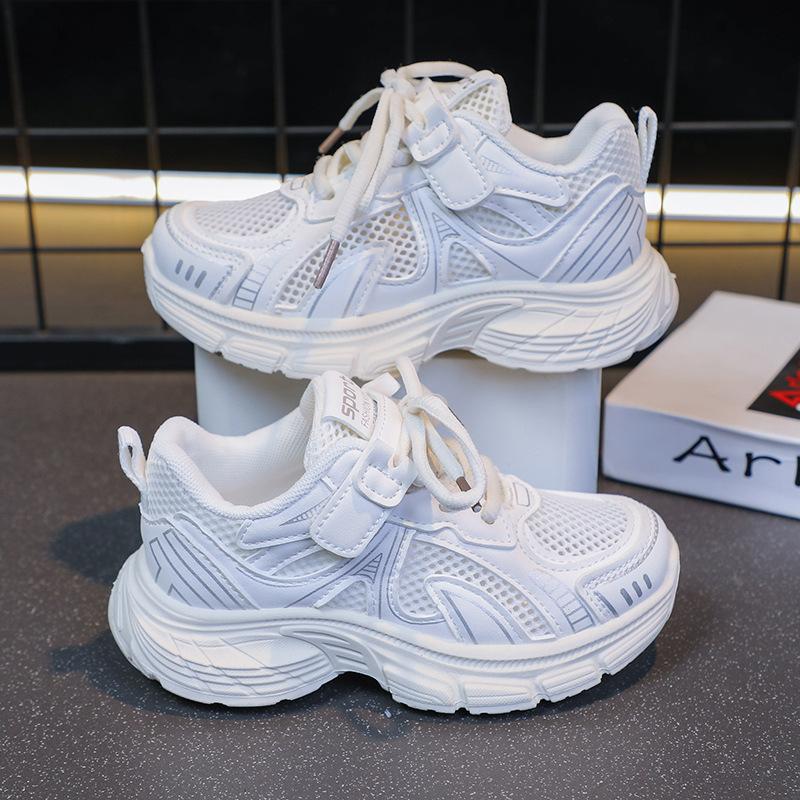 

2025 spring and autumn new boys and girls through the net sports shoes children middle and older children casual dad shoes running shoes 26-31 yards whole box 48 pairs starting