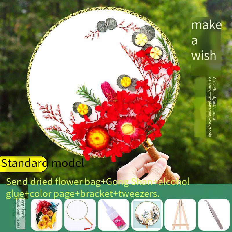 DIY Preserved Fresh Flower Hand Fans Creative Party Gift Home Decoration Fashion Decorative Chinese Japanese Fan Versatile New