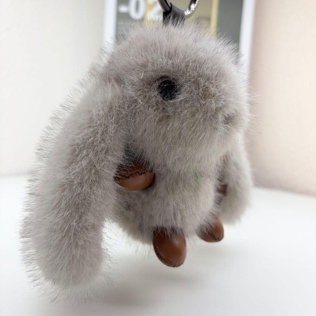 High-End Plush Rabbit Keychain & Backpack Accessory