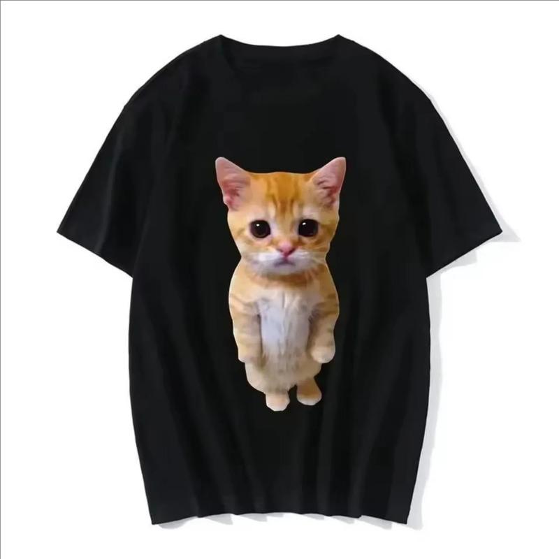 Camiseta Casual De Gran Tama?o Con Estampado 3d De Gato Dive S