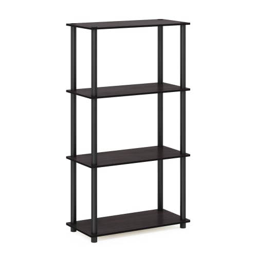 Furinno Turn-N-Tube Open Shelving Unit, Multipurpose Display Rack, 4 Tiers, 59.9(W) X 29.7(D) X 109.9(H)cm, Color: Dark Walnut [Officially Imported Fr