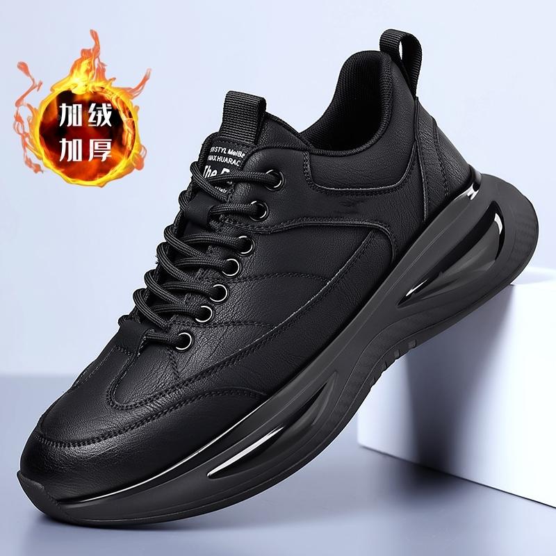 FashionMen Loafers Light Leather Casual Shoes Winter Plush Male Outdoor Walking Shoes Comfortable Mens Sneakers Soft Loafers Men Shoes