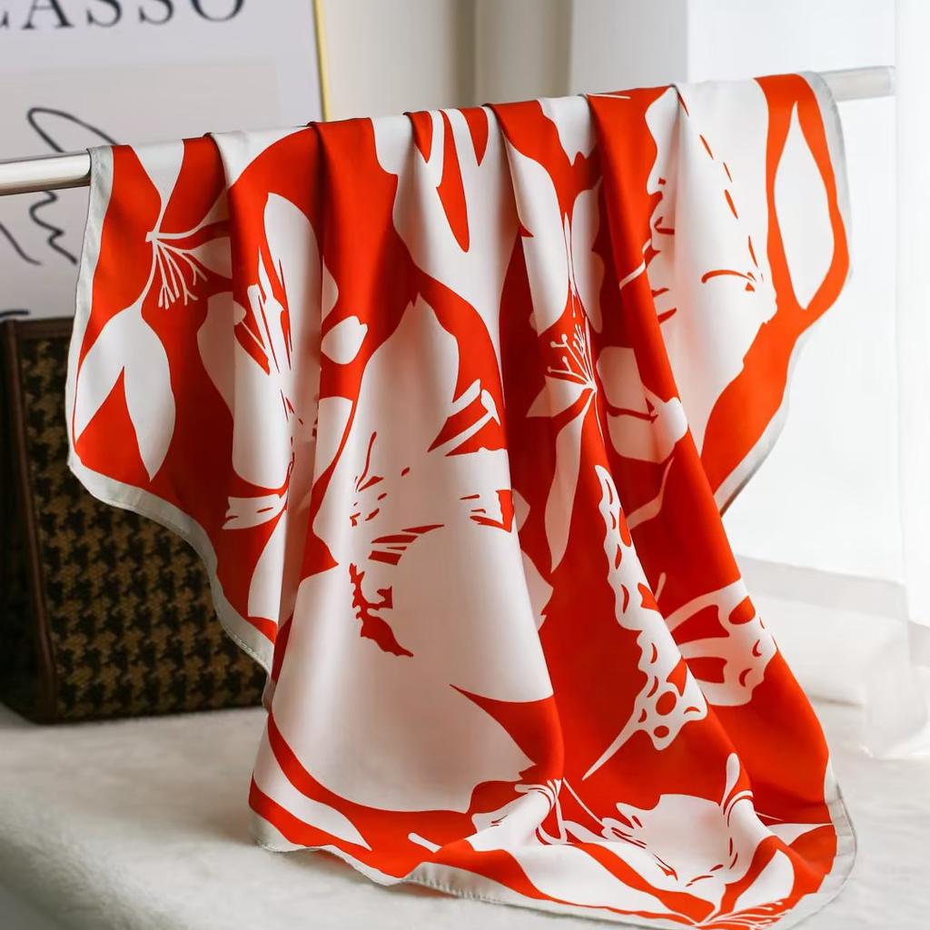 New 100% Natural Silk Scarf Square Female Fashion Beach Pashmina Bufanda Women Shawl Wraps Bandana 65cm Scarves Foulard Echarpe