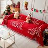Christmas Style Red Couch Covers Tassels Throw Towel Four Season Sofa Cover Dustproof Anti-scratch Couch Covers Furniture Cover