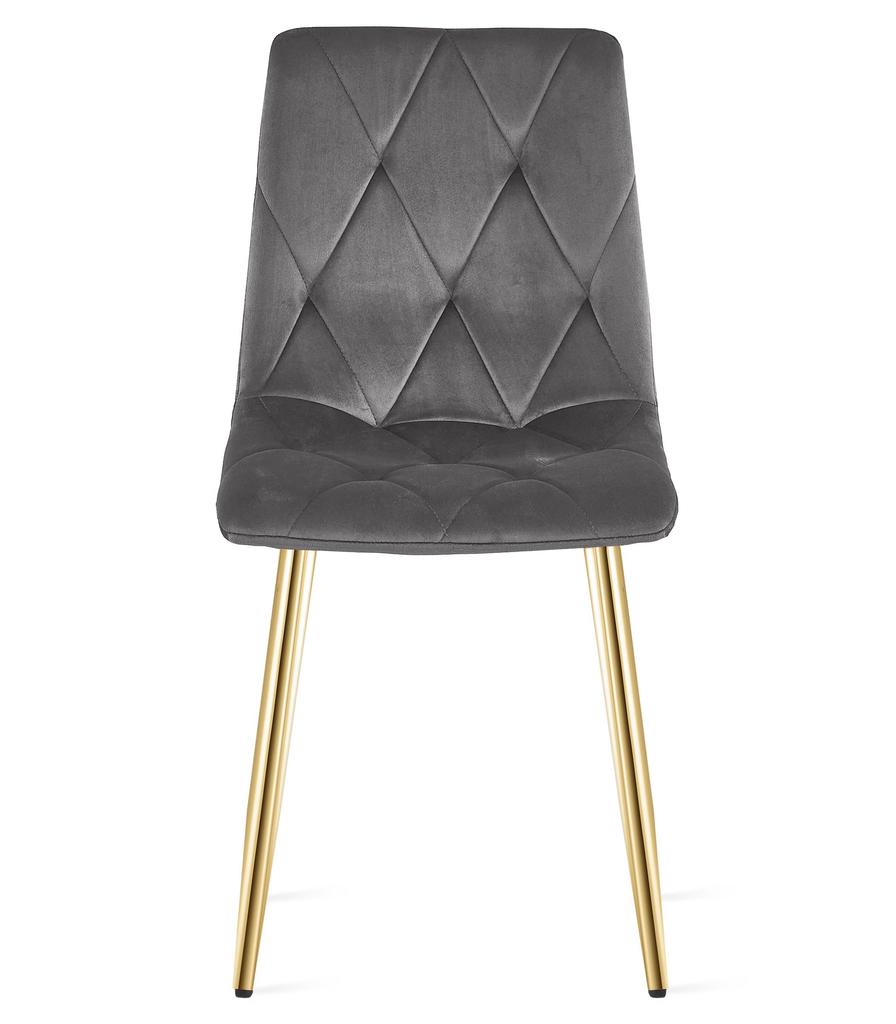 LIBRA chair - dark gray velvet / gold legs x 3