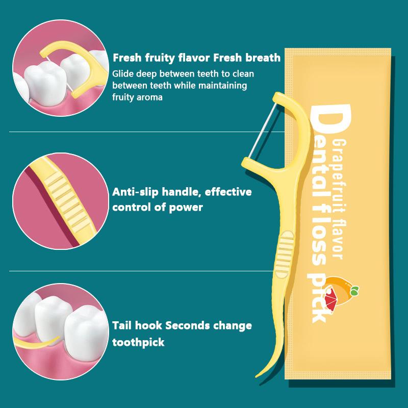 30 Pcs/Box Floss Toothpick Set Colorful Fruit Flavor Dental Floss Pick Portable Toothpick Floss Teeth Cleaner With Storage Tube