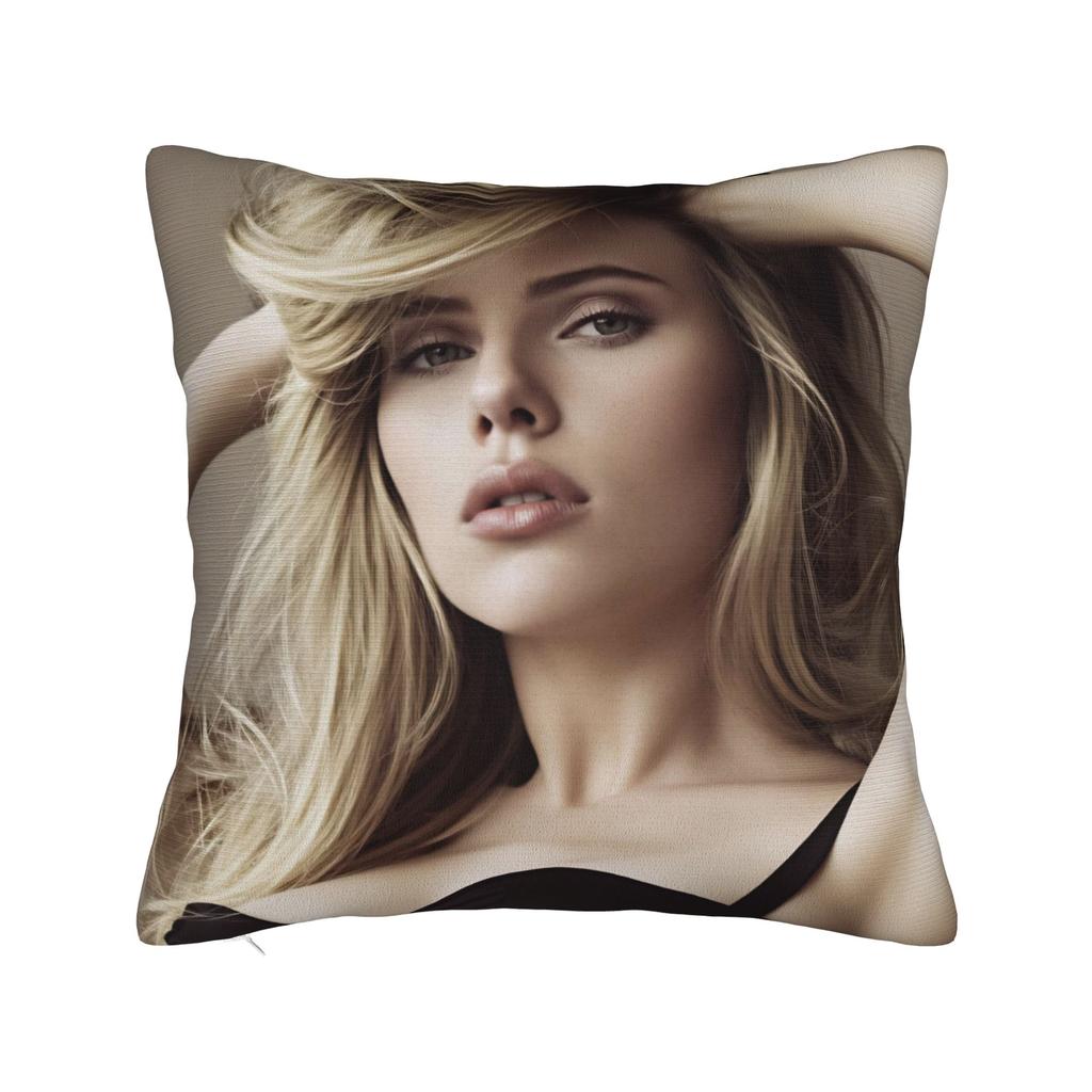 Scarletts Johanssons Pillow Case American Actor Comfy Pillow Cover For Living Room Chair Vintage Pillowcases