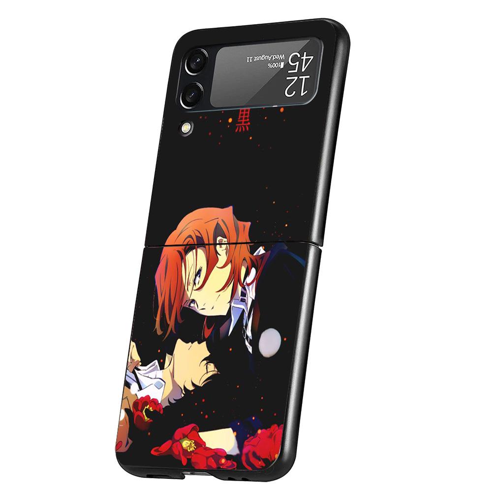 Bungo Stray Dogs Double Black Cover Phone Case For Samsung Galaxy Z Flip 7 6 5 4 3 5G Flip7 Flip6 Flip5 Flip4 Flip3 Black Fundas