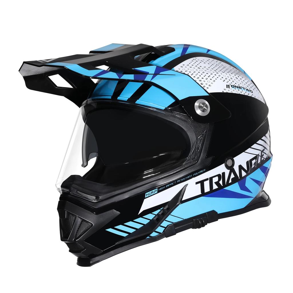 Full Face Dirt Bike Motorcycle Helmets Dual Sports Helmet for Adults Can Be Installed GOPRO DOT Approved Triangle AH609