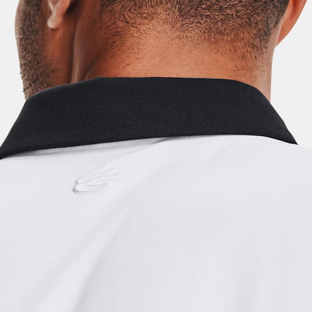 Under Armour Curry Vanish Printed Golf Polo Shirt Men Tops White 1361874-100