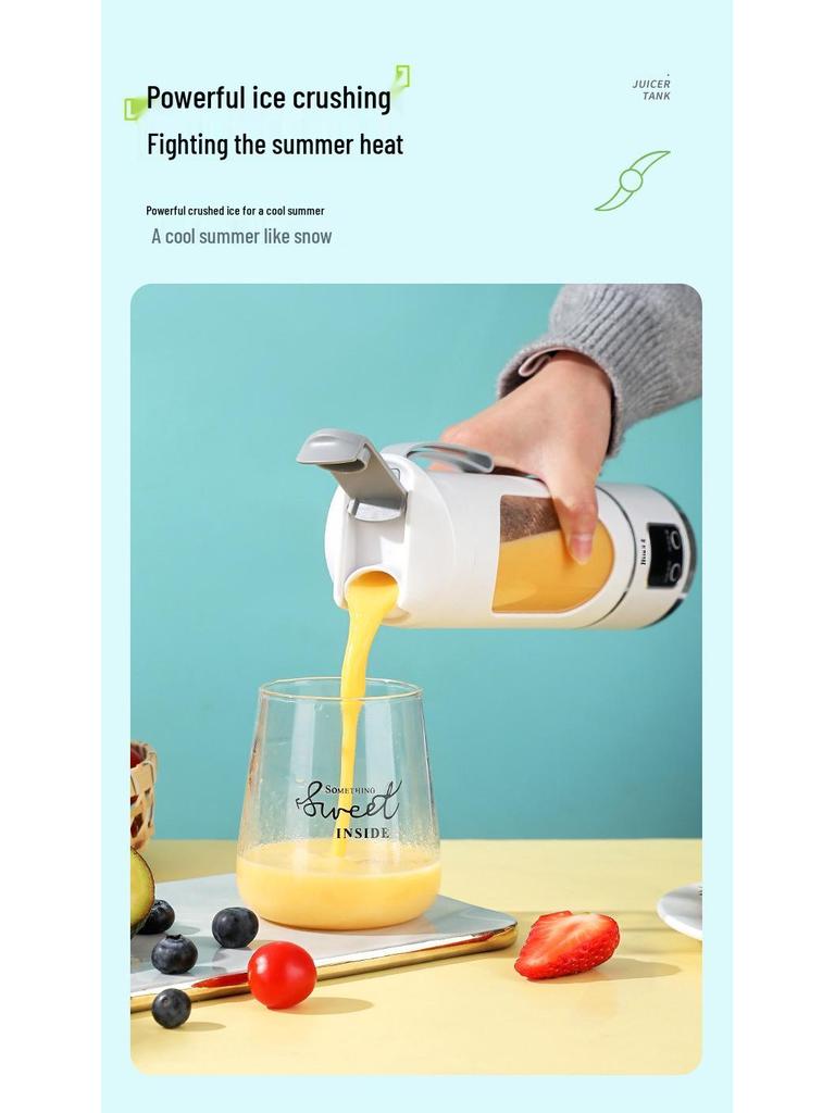 Zelin Premium USB-Charging Portable Juicer Cup - 12-Blade Household & Outdoor Ice Crushing Juicer