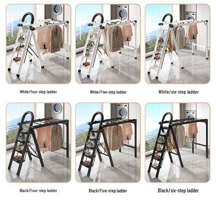 Multifunctional Folding Carbon Steel Ladder and Clothes Drying Rack