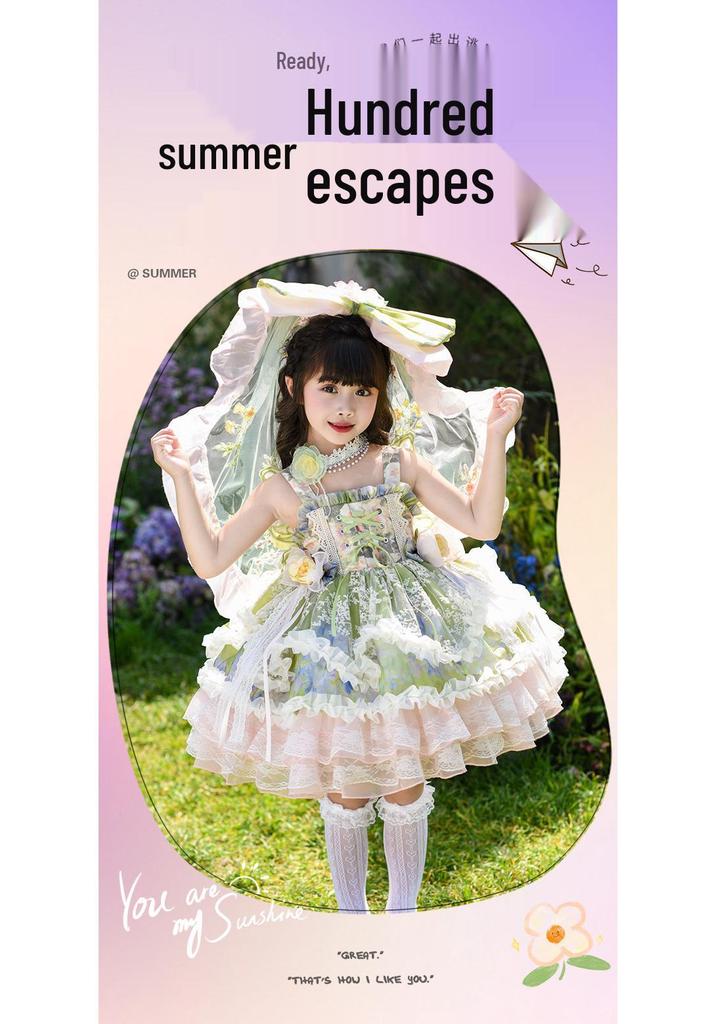 Girls' Wizard of Oz Lolita Puffy Summer Dress - Princess Birthday Party Outfit