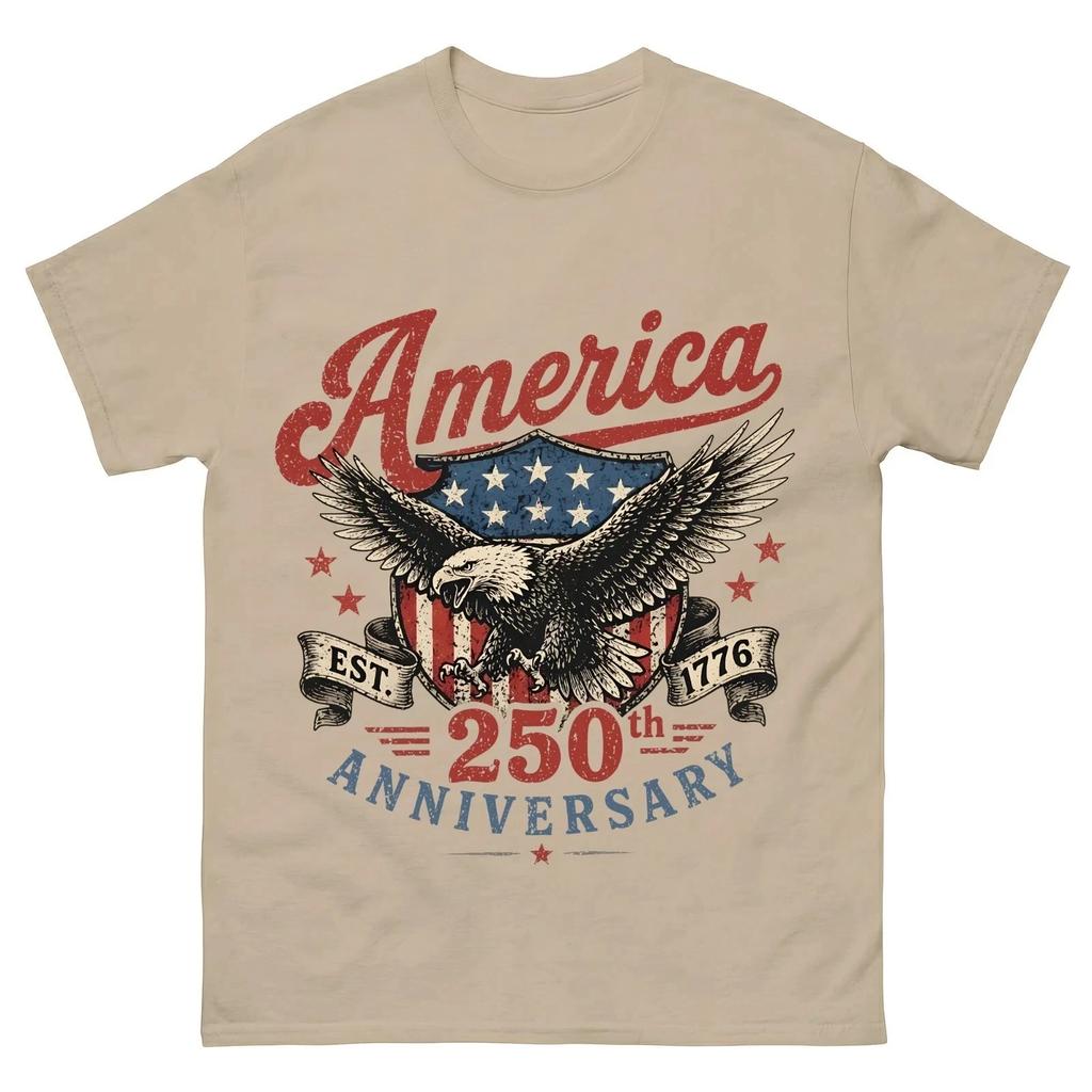 USA-250th-Anniversary-Comfort-Colors-T-Shirt,-America-250th-T-Shirt, Size S-5XL.