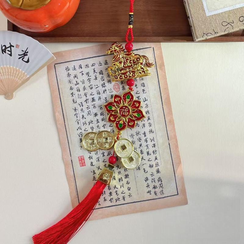 

Китайский Зодиак Лошадь Счастливый Кулон Китайский Праздник Весны Автомобильное Подвесное Украшение Изысканные Кисточки Подвеска Украшение Подарки