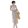Sexy dew back bow suspender dress fairy summer sweet hottie satin seaside vacation beach dress