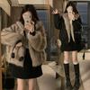 Womens Oversized Hooded Puffer Jacket With Faux Fur Trim Warm Cotton-Padded Coat Winter Outerwear