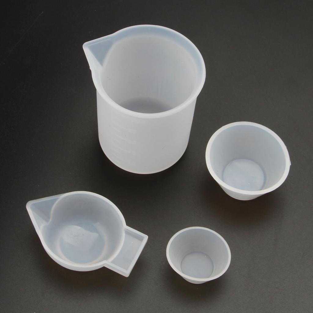 4 Pieces/Set Silicone Resin Measuring Cups Epoxy Resin Casting & Mixing Supplies
