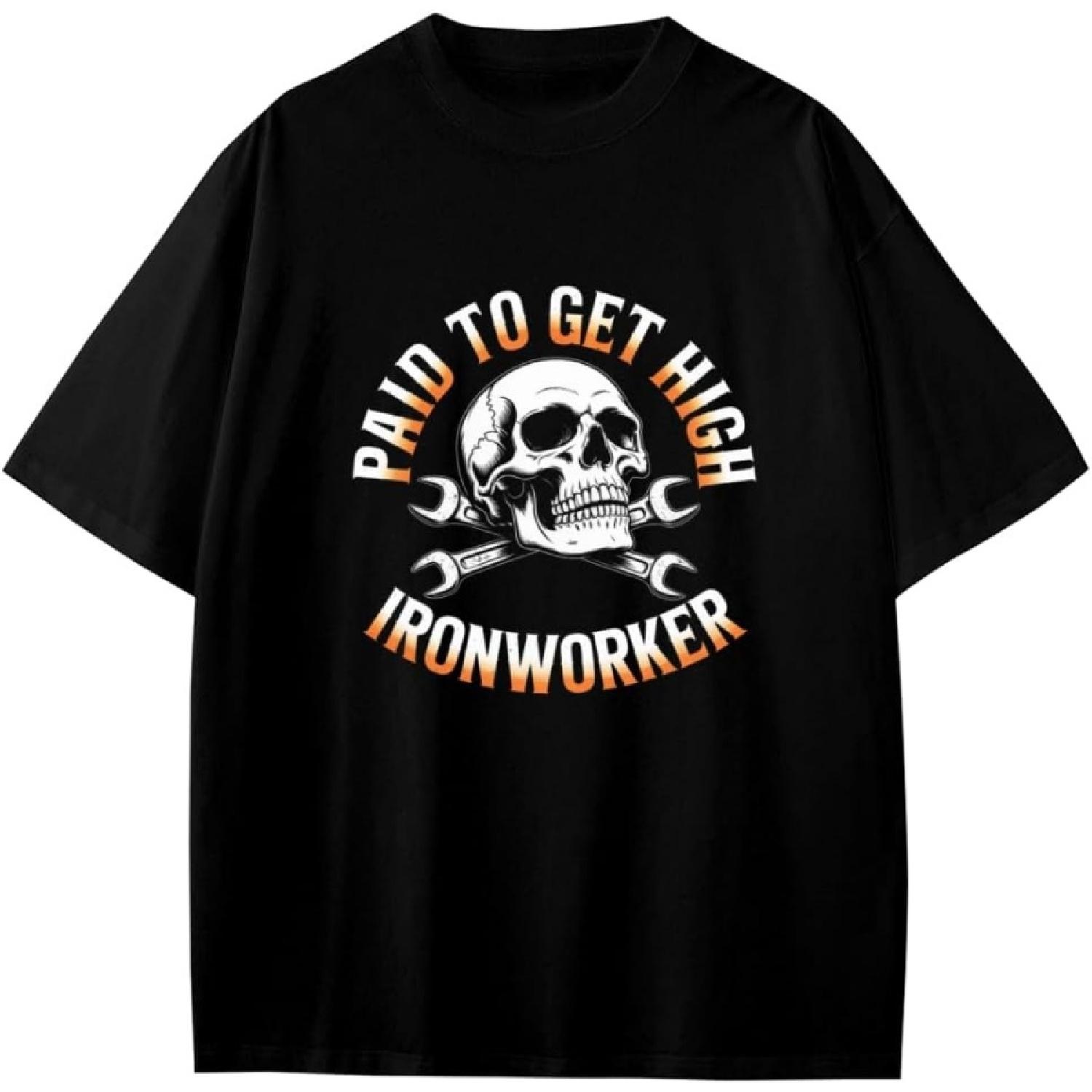 Funny Ironworker Cool Skull Anime Gift Girls Boys Teens T-Shirt S