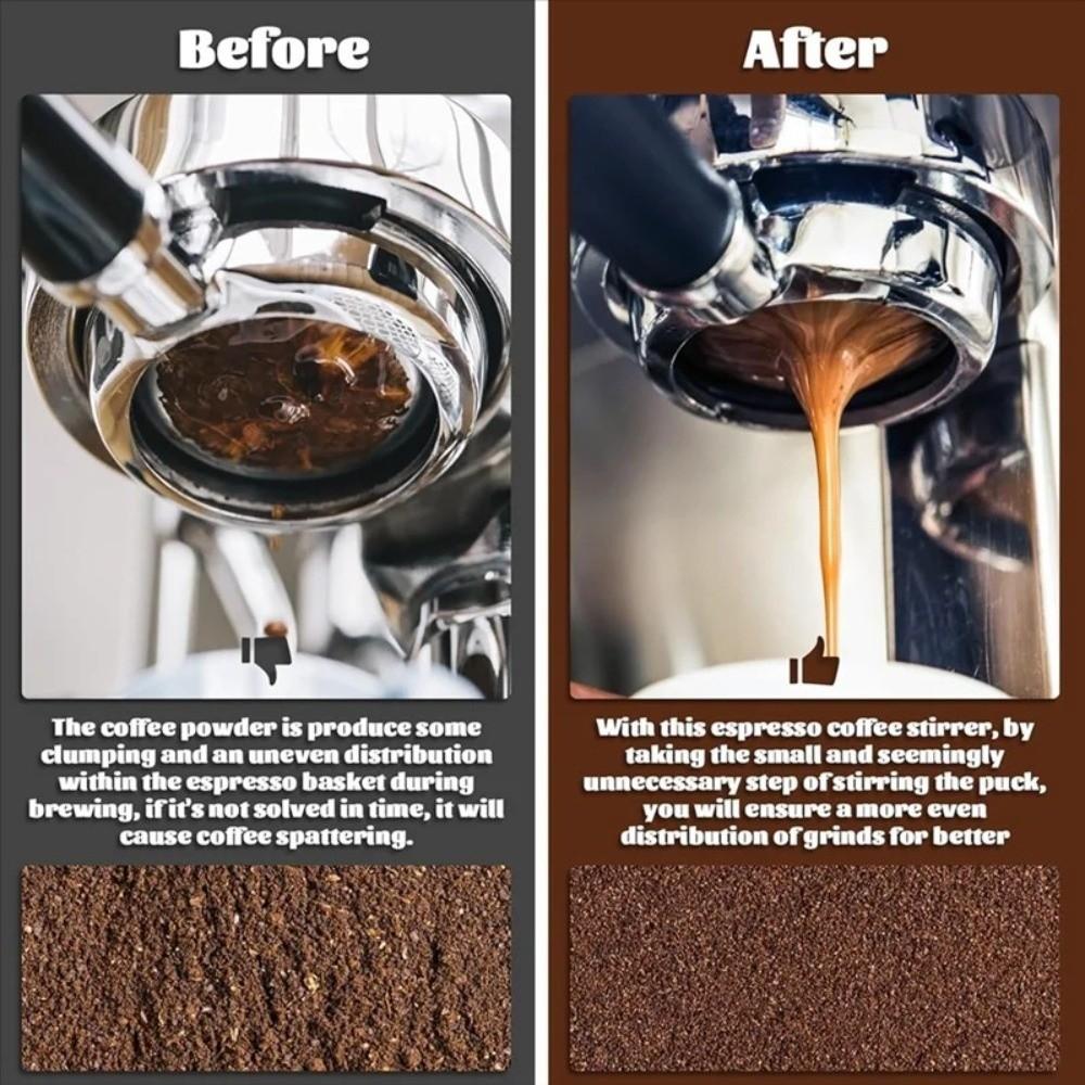 Telescopic Magnetic Needle Tamper Stainless Steel Espresso Distributor Coffee Brewing