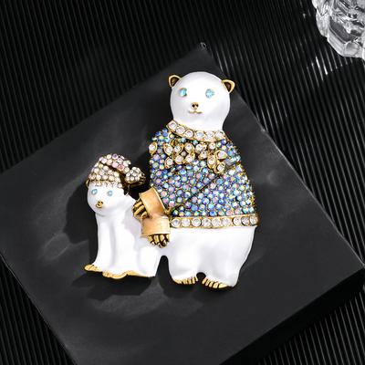 Fashion Polar Bear Animal Cute Little Bear Fashion High-end Women's Accessories Brooch
