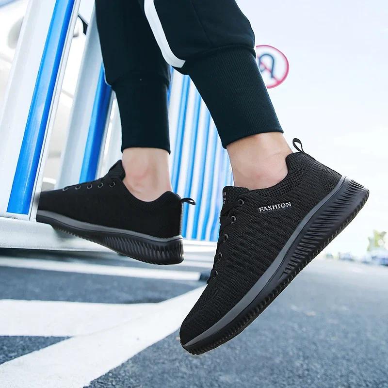Buty sportowe dla mężczyzn Buty Sneakersy Czarne Casualowe Męskie Dzianinowe Sneakersy Oddychające Sportowe Do Biegania Chodzenia Gimnastyczne