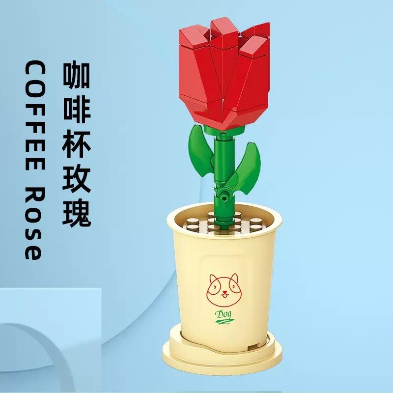 Adults Mini Flower Bouquet Particles Building Blocks for Children Girls 6 To 14 Years Old Assembly Bricks Constructor Set Gifts