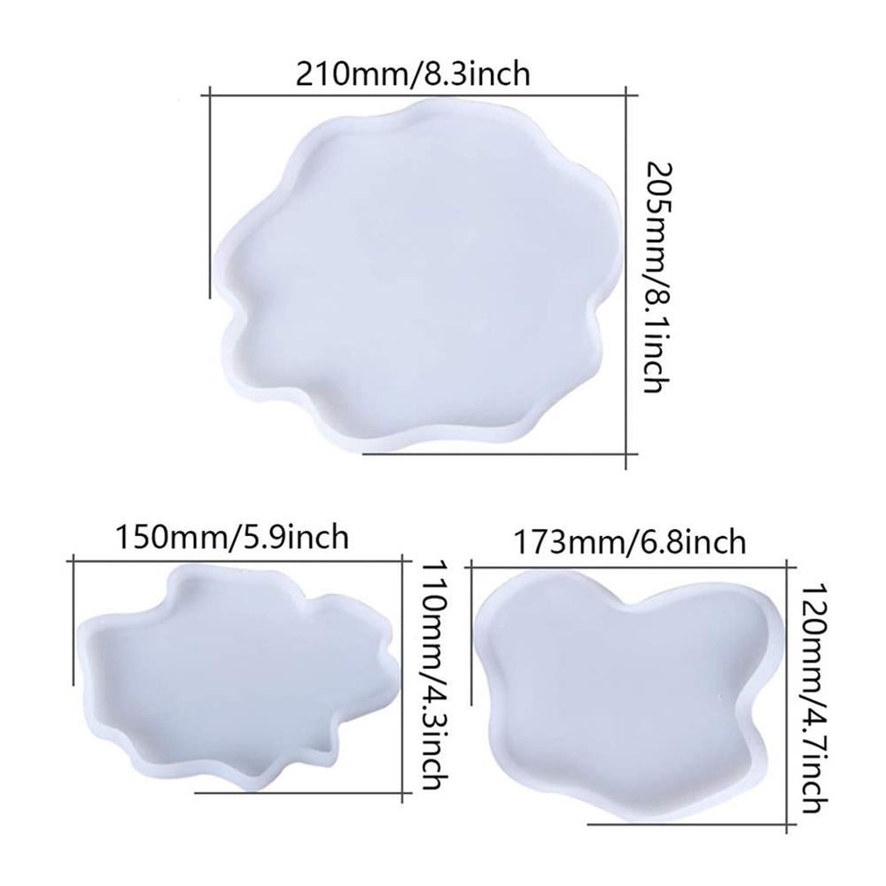 Silicone world Irregular Coaster Resin Silicone Mold UV Epoxy Resin Mold for Making Wine Glass Coffee Coaster Tray Home Decorate