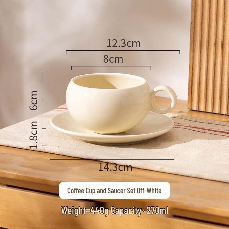 

Shangqi Simple Ceramic Coffee & Tea Cup with Saucer Set