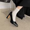 Krazing Pot Schaffell Spitz zulaufende Zehenpartie Hohe Absätze Sommer Einfarbige Schuhe Große Größe 41 Basisbekleidung Damen Moderne Pumps