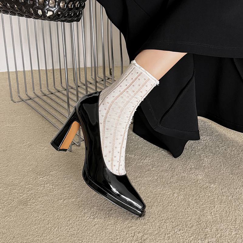 Krazing Pot Schaffell Spitz zulaufende Zehenpartie Hohe Absätze Sommer Einfarbige Schuhe Große Größe 41 Basisbekleidung Damen Moderne Pumps