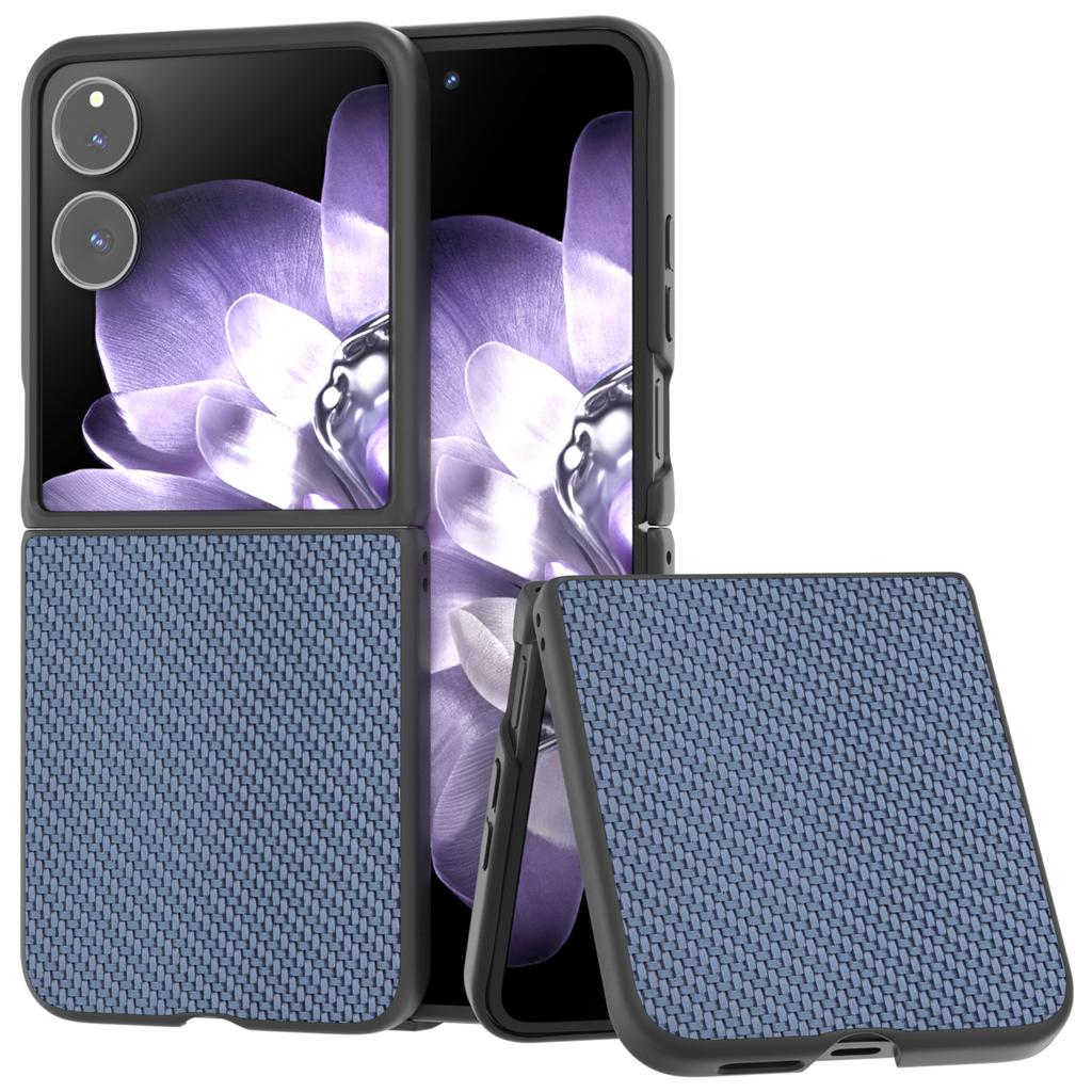 For Xiaomi Mix Flip 5G Case Carbon Fiber Texture PU+PC Phone Cover