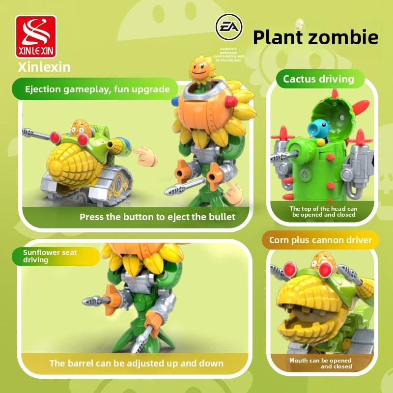 Zombiessunflower Plants Vs Kernel Pult Robot Construction Set For Play Kids