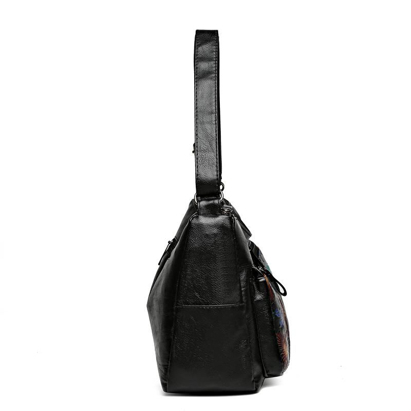 Middle-Aged Women's Large Capacity Bag Soft Leather Shoulder Crossbody Bag for Mom