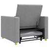 Extendable Single Sleeper Sofa Light Grey 90 X 165 X 87 Cm Fabric