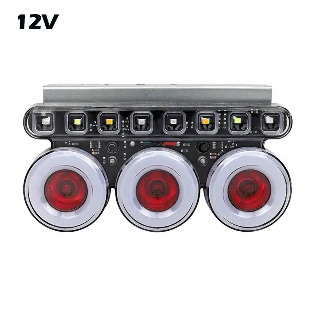 

12V/24V Car Warning Light Seven-color Flashing LED Signal Lamp Waterproof Strobe Universal Truck Trailer Tail Lights Accessories