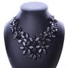 Fashion Flower Ribbon Chain Short Zinc Alloy Necklace Pendant Bib Statement Crystal Collar