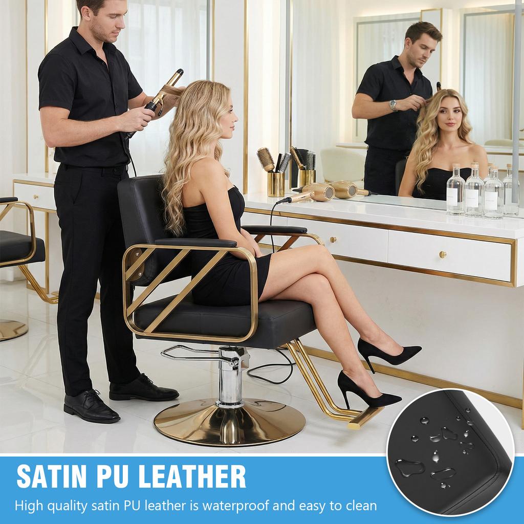 Hair Salon Chair Capacity 420 Lbs Styling Chair with Heavy Duty Hydraulic Pump 360 Swivel Adjustable for Home Barbershop