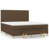 Box Spring Bed with Mattress Dark Brown 180 x 200 cm Fabric