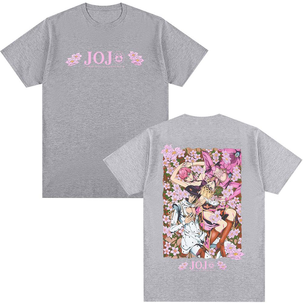 2026 Anime JoJo Bizarre Adventure Tshirt Giorno Giovanna Bruno Buccellati Tshirts Unisexs Women Fashion Short Sleeves T Shirt