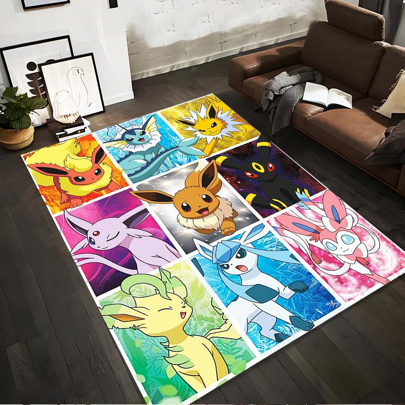 Pokemon Eeveelutions Rug with Colorful Cartoon Characters Design  Suitable for use as an anti-slip for living room bedroom sofas 40x60cm( 15x23in )