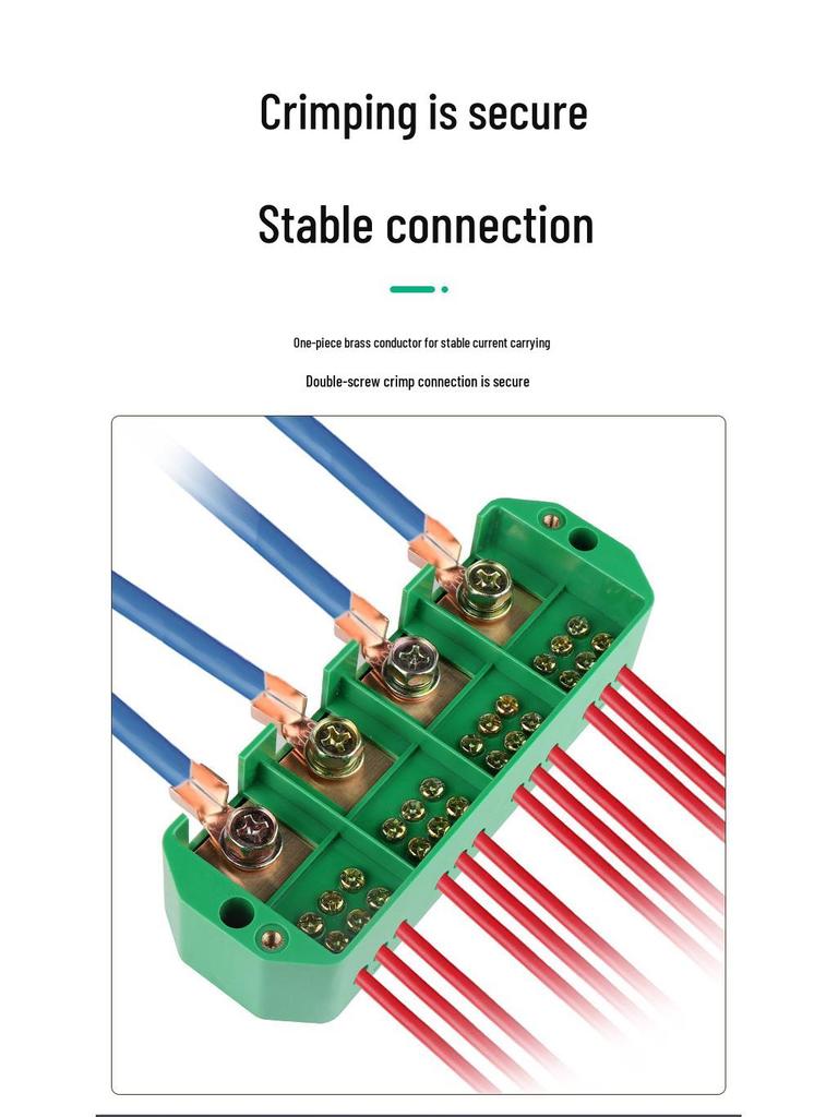 FJ6/JHD-4/16 High-Power Wire Connector: 4-in-16-Out Junction Box, 380V Three-Phase Power Splitter