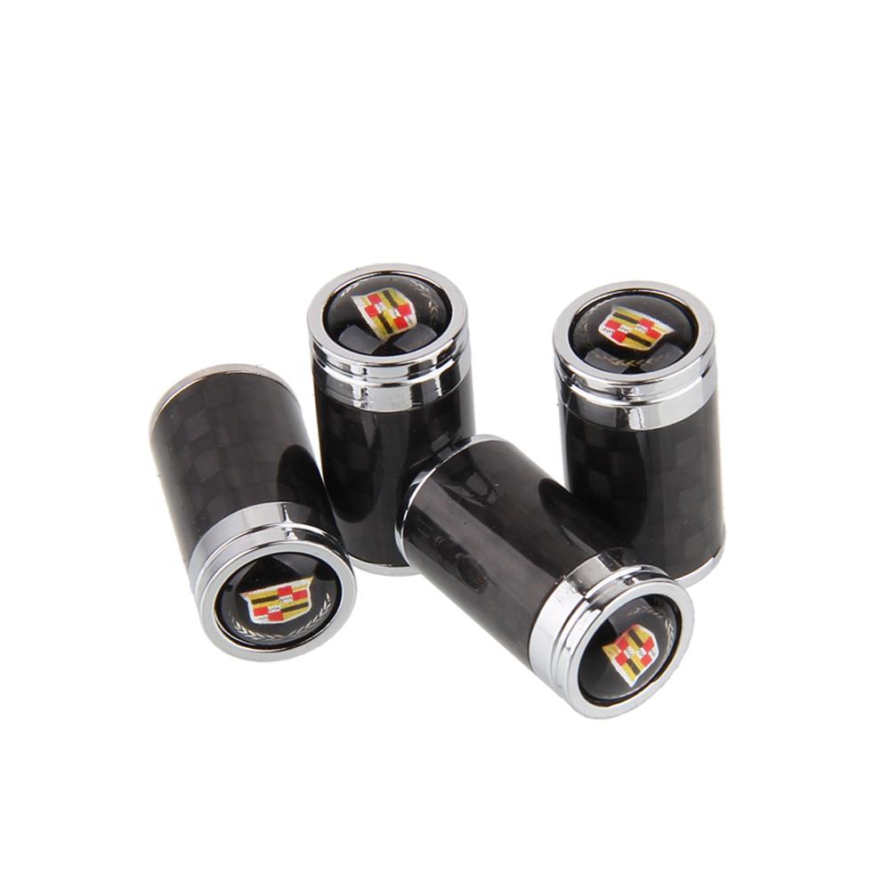 4pcs Car Tyre Valve Stem Caps Wheel Dust Cap for Cadillac CT5 CT6 XT5 ATS CTS DTS STS XTS SLS Tiburon Escalade Tire Accessories
