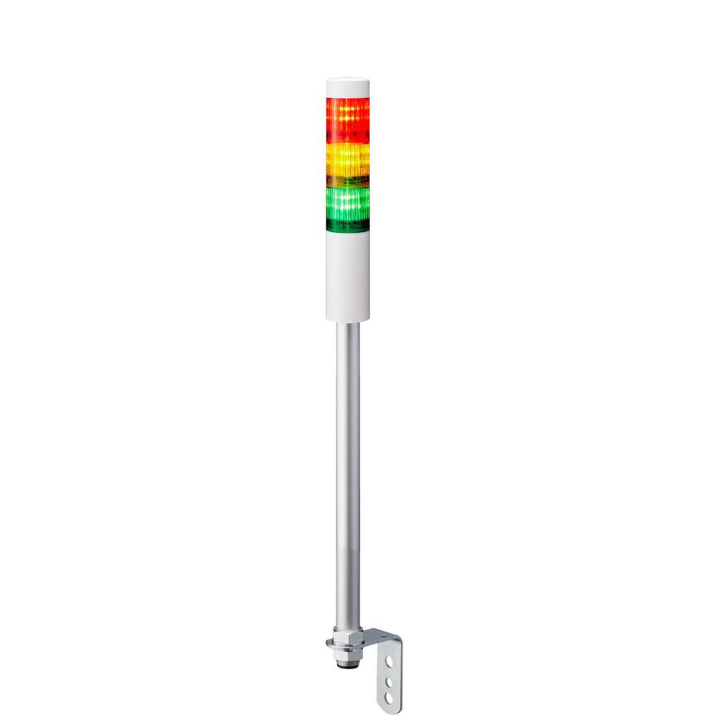 PATLITE Stacked Signal Light Signal Tower DC24V Green No buzzer Pole mounting Cab tire cable LR4-302LJNW-RYG 40 3-stage Red, Yellow, flashing/No