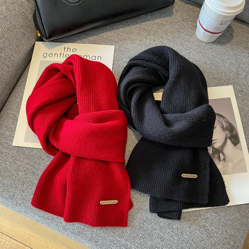 100 pure wool scarf wool camel beige warm knitted scarf versatile men's and women's scarves