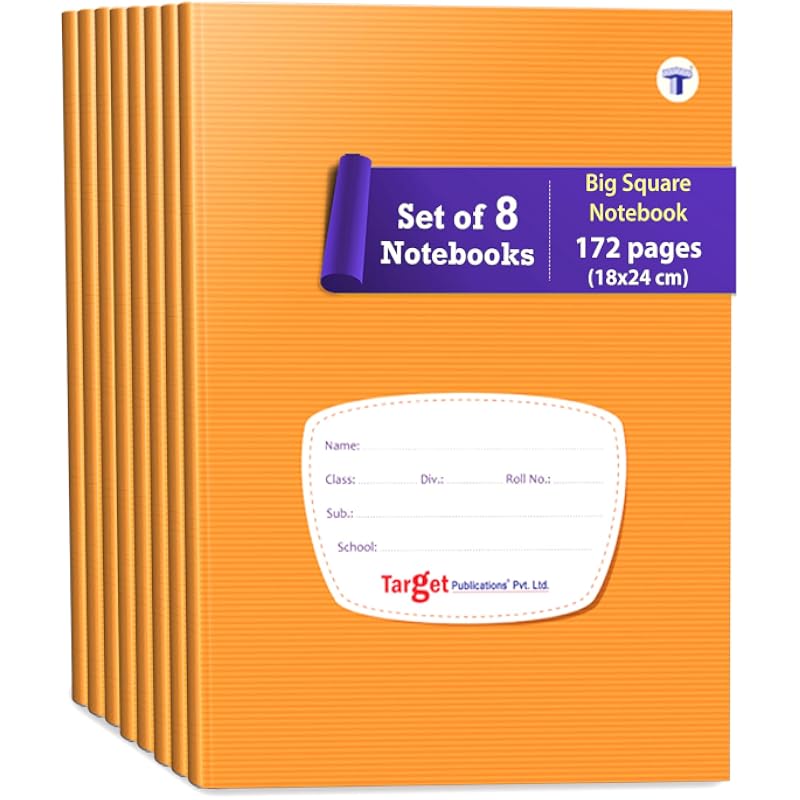 Big Maths Square Ruled Notebooks | Square 1 Inch | 172 Pages A5 Size | Soft Brown Cover | 18 Cm X 24 Cm Approx | Maths N