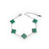 13MM Silbernes vierblättriges Kleeblatt Titanarmband - Doppelseitig, kein Ausbleichen